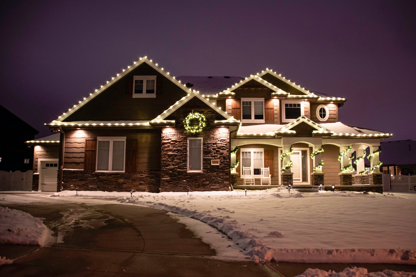 Reliable Christmas lights installation services near me in South Puget Sound by Laddermen Home Services.