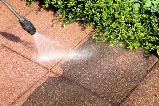 Pressure washing a wood deck in Kitsap County, WA