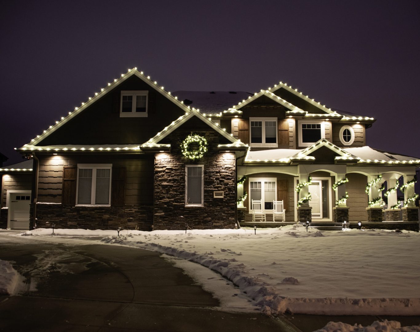 Reliable Christmas lights installation services near me in South Puget Sound by Laddermen Home Services.
