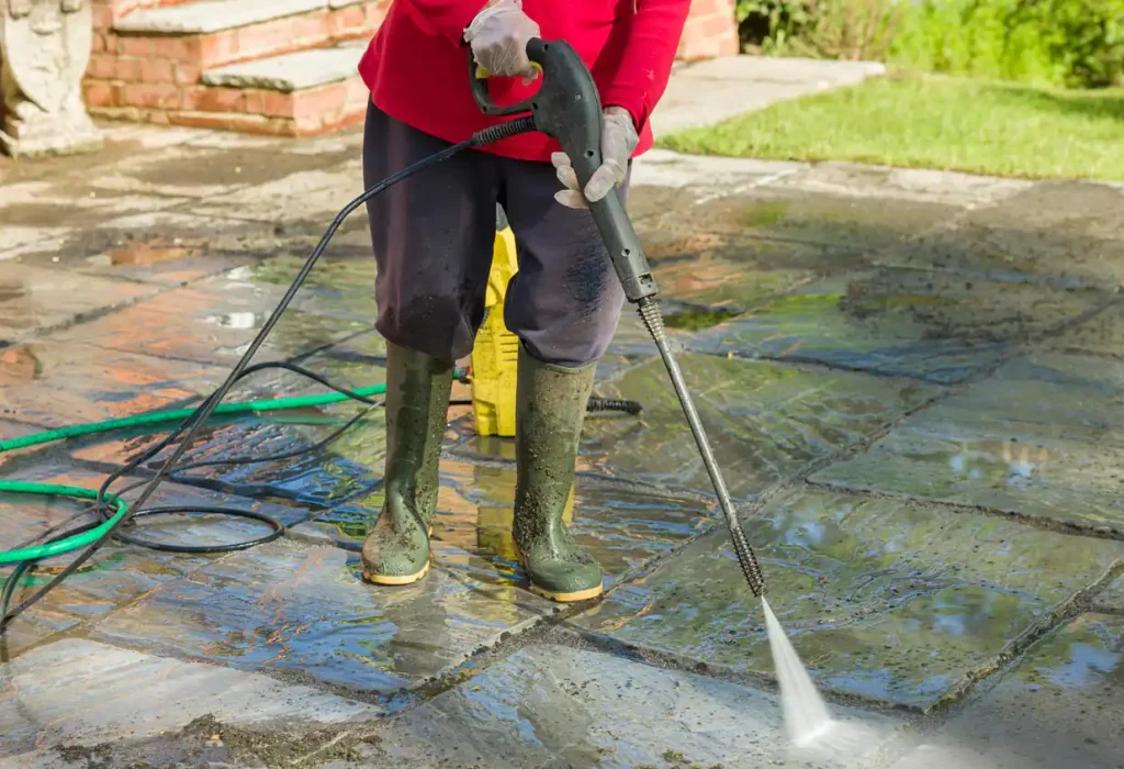 Expert cleaning of a home's exterior with pressure washing