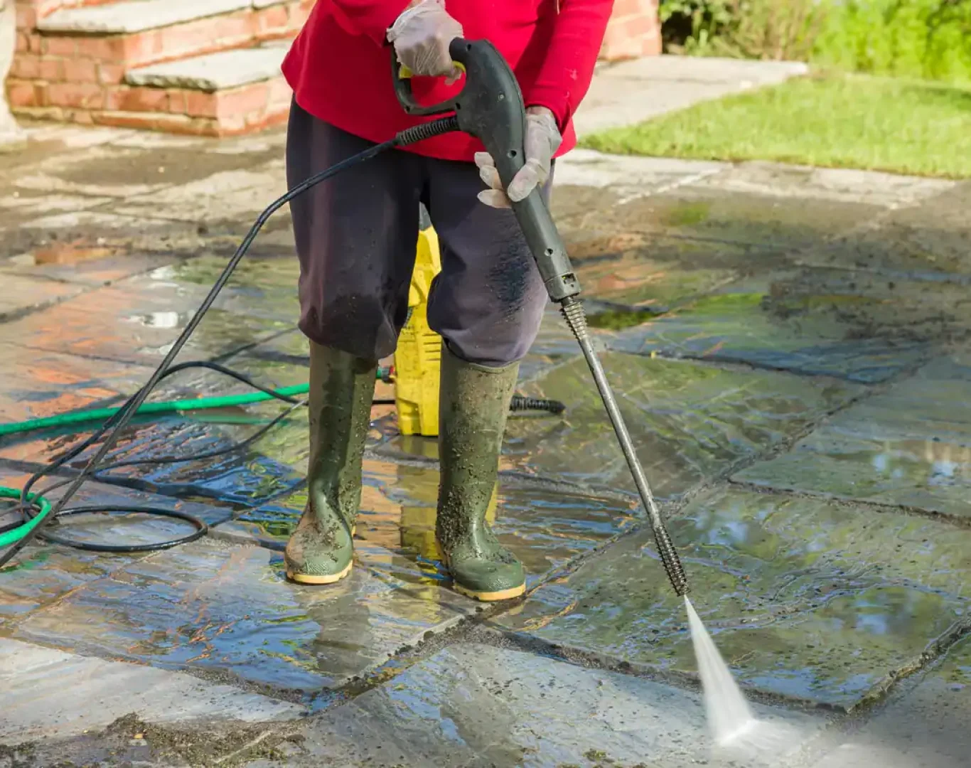 Expert cleaning of a home's exterior with pressure washing